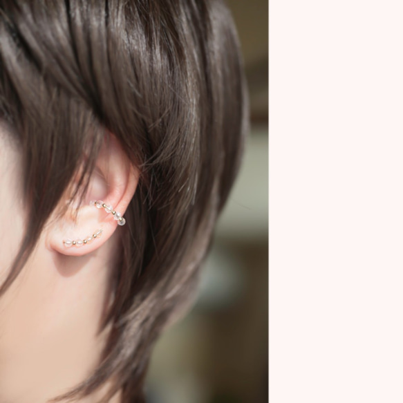 14KGF クリスタル&ゴールド イヤーカフ - Crystal &gold Ear cuff 7枚目の画像