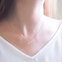 黃水晶 Maron 切割“One Natural Stone Skinny Necklace” 14KGF / 銀 925 / 第2張的照片