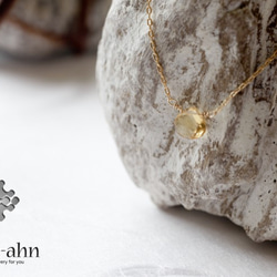 黃水晶 Maron 切割“One Natural Stone Skinny Necklace” 14KGF / 銀 925 / 第5張的照片