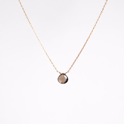 Smoky Quartz Marron “One Natural Stone Skinny Necklace” 14KGF / 第5張的照片