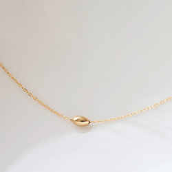 14kgf -Tiny Oval bead simple necklace　 1枚目の画像