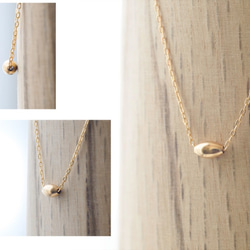 14kgf -Tiny Oval bead simple necklace　 3枚目の画像