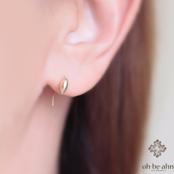 14kgf橢圓形珠子耳環“ Gold Simple 2way Pierce-dainty-” 第5張的照片