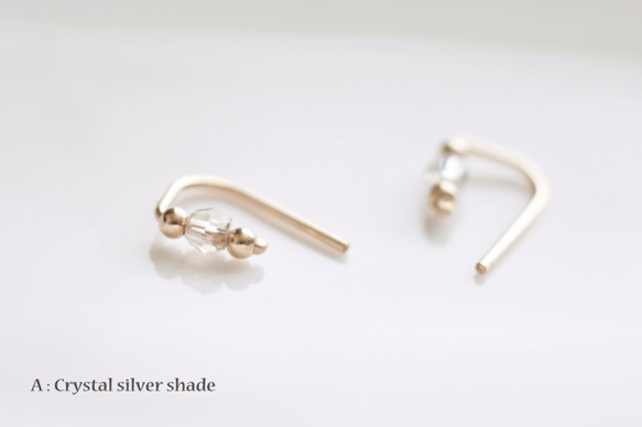 14kgf 3mm Swarovski 『スワロフスキー・クリスタルの小さな 2way ピアス- dainty』 4枚目の画像