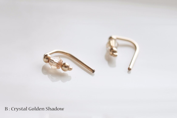 14kgf 3mm Swarovski 『スワロフスキー・クリスタルの小さな 2way ピアス- dainty』 5枚目の画像