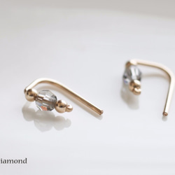 14kgf 3mm Swarovski 『スワロフスキー・クリスタルの小さな 2way ピアス- dainty』 6枚目の画像