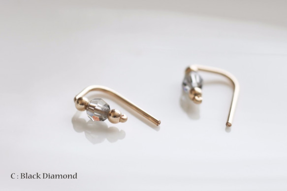 14kgf 3mm Swarovski 『スワロフスキー・クリスタルの小さな 2way ピアス- dainty』 6枚目の画像