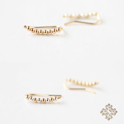 Curved gold and silver beads ear climber 5枚目の画像