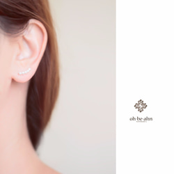 14kgf Swarovski crystal pearl  ear climber 3枚目の画像