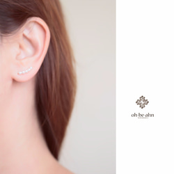 14kgf Swarovski crystal pearl  ear climber 4枚目の画像