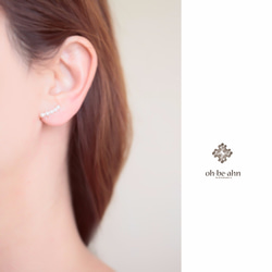 14kgf Swarovski crystal pearl  ear climber 6枚目の画像