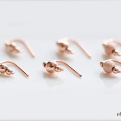 Rose gold fill  beads 『　ローズゴールド　小さな 2way ピアス - dainty』 1枚目の画像