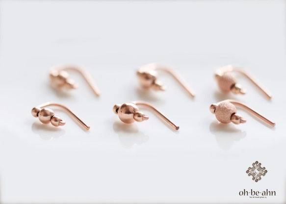 Rose gold fill  beads 『　ローズゴールド　小さな 2way ピアス - dainty』 1枚目の画像