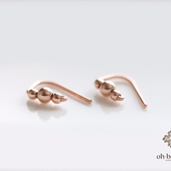 玫瑰金填充珠子“玫瑰金小 2way 耳環-精緻” 第6張的照片