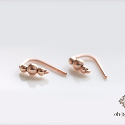 Rose gold fill  beads 『　ローズゴールド　小さな 2way ピアス - dainty』 6枚目の画像