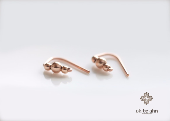 Rose gold fill  beads 『　ローズゴールド　小さな 2way ピアス - dainty』 6枚目の画像