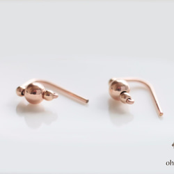 Rose gold fill  beads 『　ローズゴールド　小さな 2way ピアス - dainty』 7枚目の画像