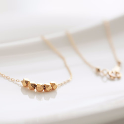 14KGF - Karen gold vermeil cut beads skinny necklace 1枚目の画像