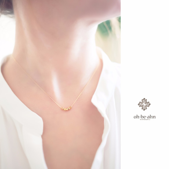 14KGF - Karen gold vermeil cut beads skinny necklace 2枚目の画像