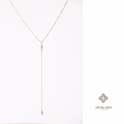 14KGF-  Y necklace - ゴールドフィルドのシンプル Y字ネックレス 3枚目の画像