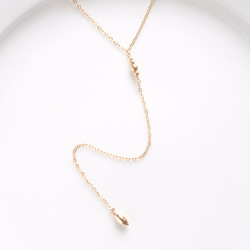 14KGF-  Y necklace - ゴールドフィルドのシンプル Y字ネックレス 1枚目の画像