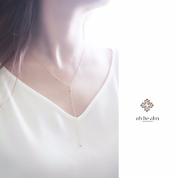 14KGF-  Y necklace - ゴールドフィルドのシンプル Y字ネックレス 4枚目の画像