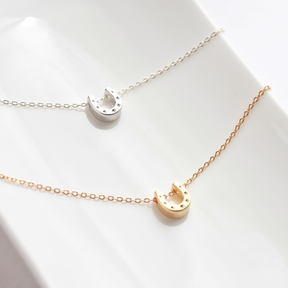 14kgf Lucky Horseshoe Necklace - ラッキー ホースシューネックレス 4枚目の画像