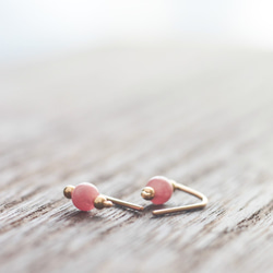 印加玫瑰“天然石小 1 粒 2way 耳環 - 精緻”14KGF 銀 925 第3張的照片