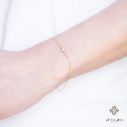 14KGF Cz Bracelet  -  小さな キュービックジルコニア ブレスレット /　アンクレット 2枚目の画像