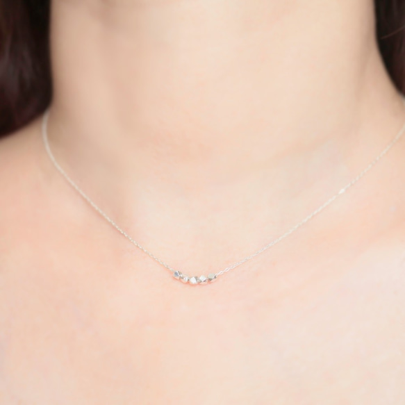 SV カレンシルバーネックレス- Karen Silver Cut Beads Necklace 3枚目の画像