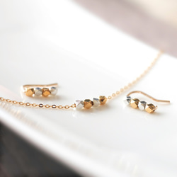 Gold&Silver Karen Cut Beads Necklace 5枚目の画像