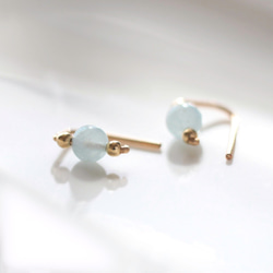 AAAランク　アクアマリン　チェーンピアス　天然石ピアス AAAランク アクアマリン チェーンピアス 天然石ピアス