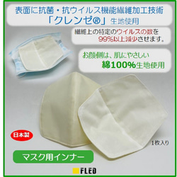 半額セール！【送料無料】マスクインナー 抗菌 抗ウイルス 不快感軽減 日本製 クレンゼ 1枚目の画像