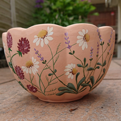 No.craft-14129/トールペイント「蓋付花柄八角ボックス」16.5cm