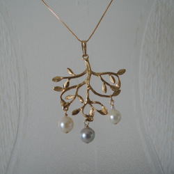 値下げ オリーブの木にあこや真珠ネックレス 3枚目の画像