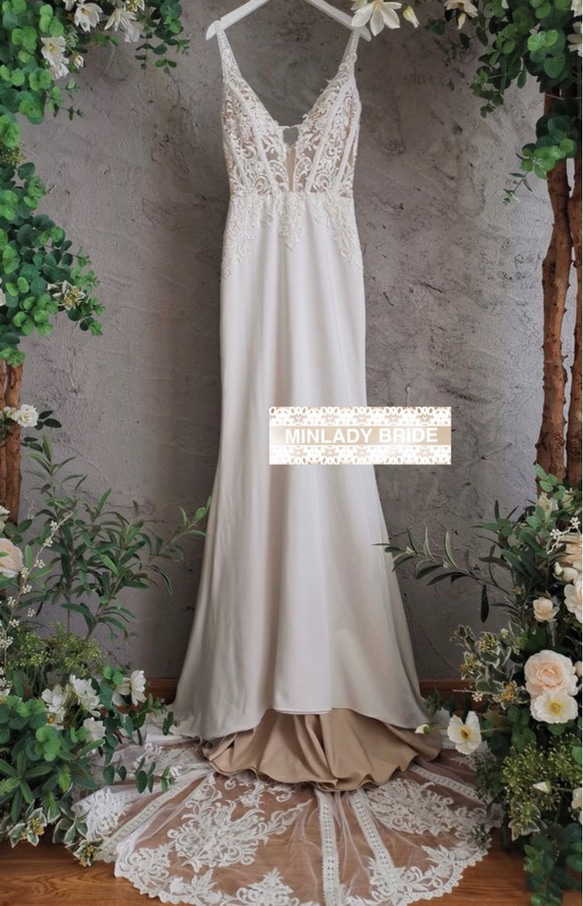 【新品】マーメイド　シースルー  クラシカル　ウェディングドレス　ma434 4枚目の画像