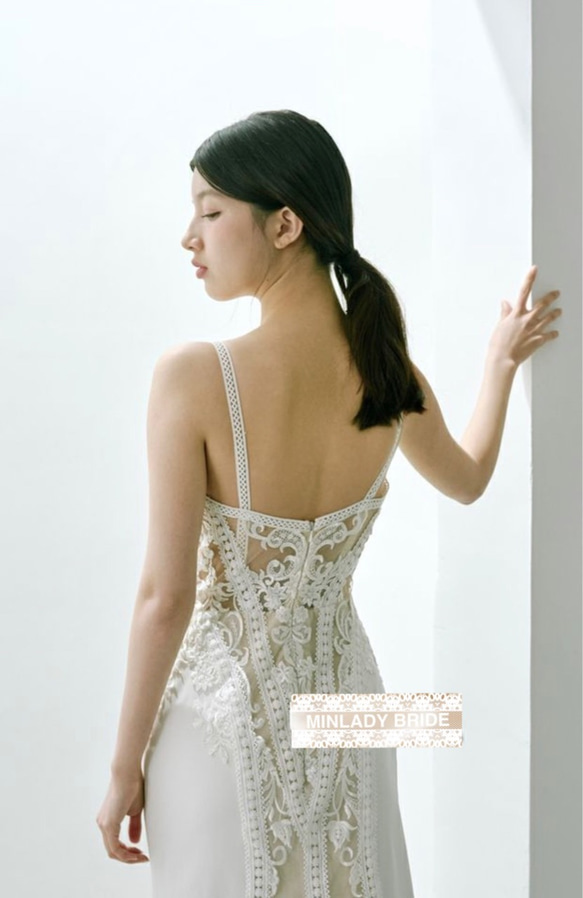 【新品】マーメイド　シースルー  クラシカル　ウェディングドレス　ma434 8枚目の画像