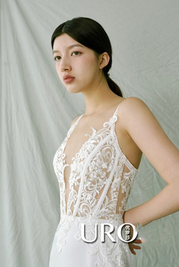 【新品】マーメイド　シースルー  クラシカル　ウェディングドレス　ma434 9枚目の画像