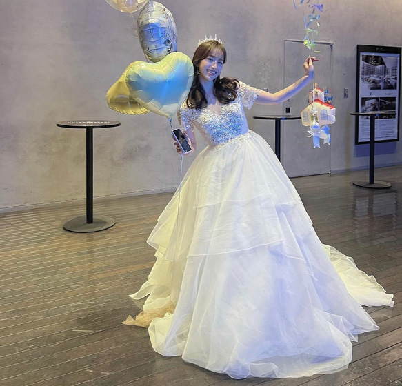 ma546 韓国風　キラキラ　ウェディングドレス 2枚目の画像