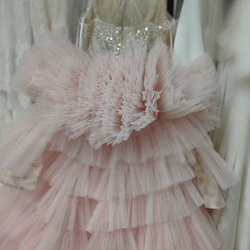【新品】カラードレス　ドレスガウン スモーキーピンク　#fs001 4枚目の画像