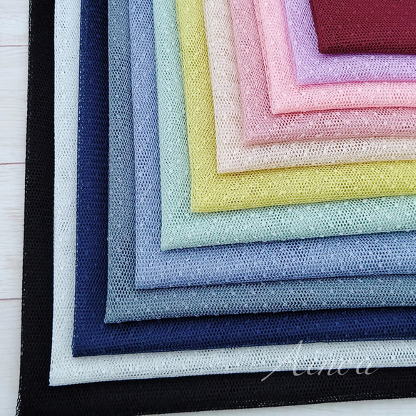 ドットチュール生地 50cm×75cm レース 布 生地 Ainoa(miny