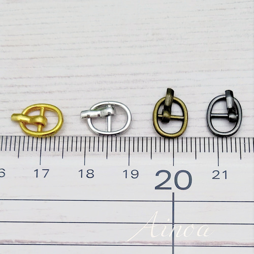 楕円形ピンバックル J 内径5.5mm 10個 金具・チェーン Ainoa(miny  