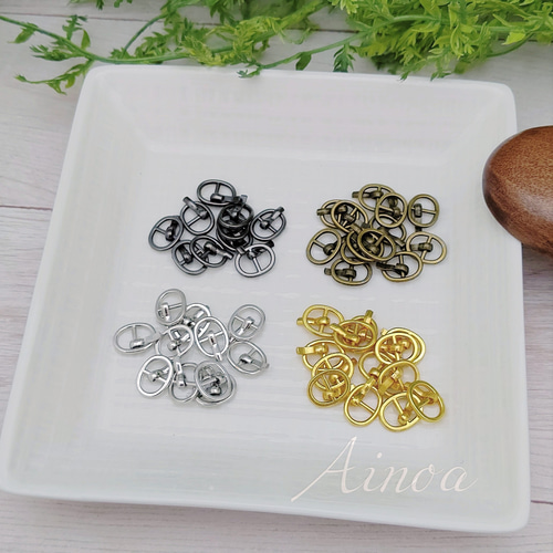 楕円形ピンバックル J 内径5.5mm 10個 金具・チェーン Ainoa(miny  