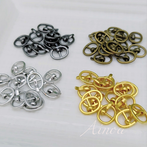 楕円形ピンバックル J 内径5.5mm 10個 金具・チェーン Ainoa(miny  