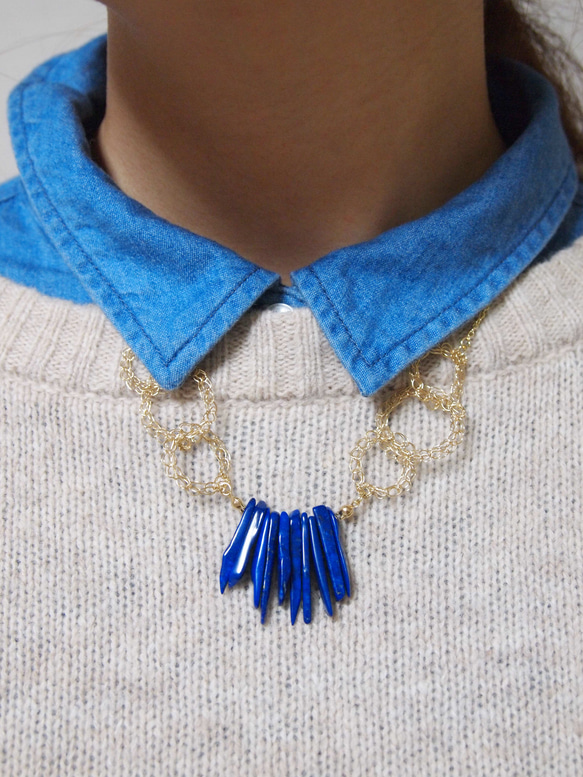 lapis × wire chain ネックレス 4枚目の画像