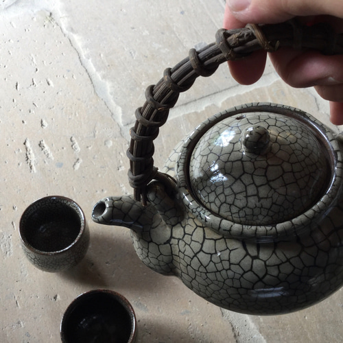 民藝のうつわ】龍門司焼 土瓶（黒蛇蝎） ポット・急須 龍門司焼企業