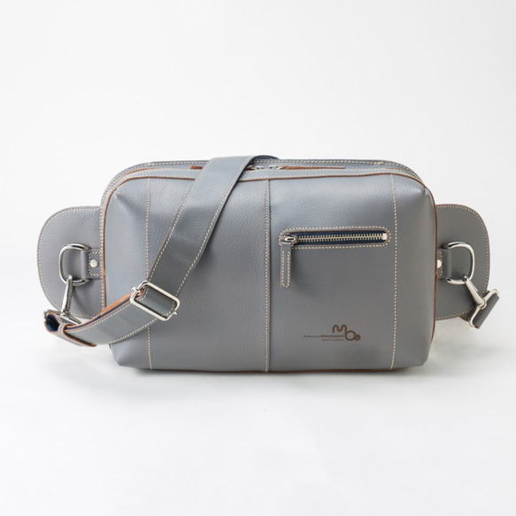 グレー レザー ボディバッグ BODY BAG / GRAY - Sサイズ | GEMER（ジェマー） | ボディバッグ