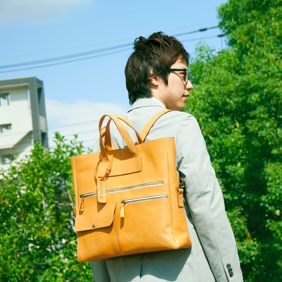 3Wayバッグ 本革 A4サイズ ビジネス 通勤 リュック対応 ノートPCが入り収納豊富【チャコールグレー】 /////////　 概寸