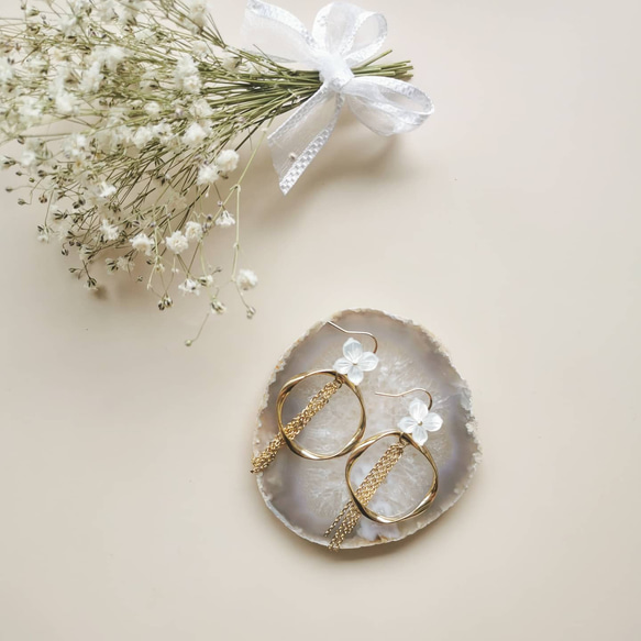 Flower shell ＆ Gold ring 5枚目の画像