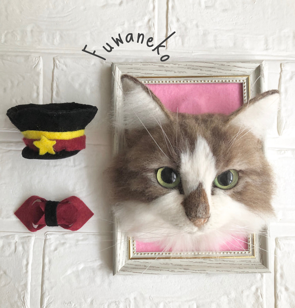 【オーダーメイド】等身大・羊毛リアル猫　顔パネル 〜シンプルスタイル〜 1枚目の画像